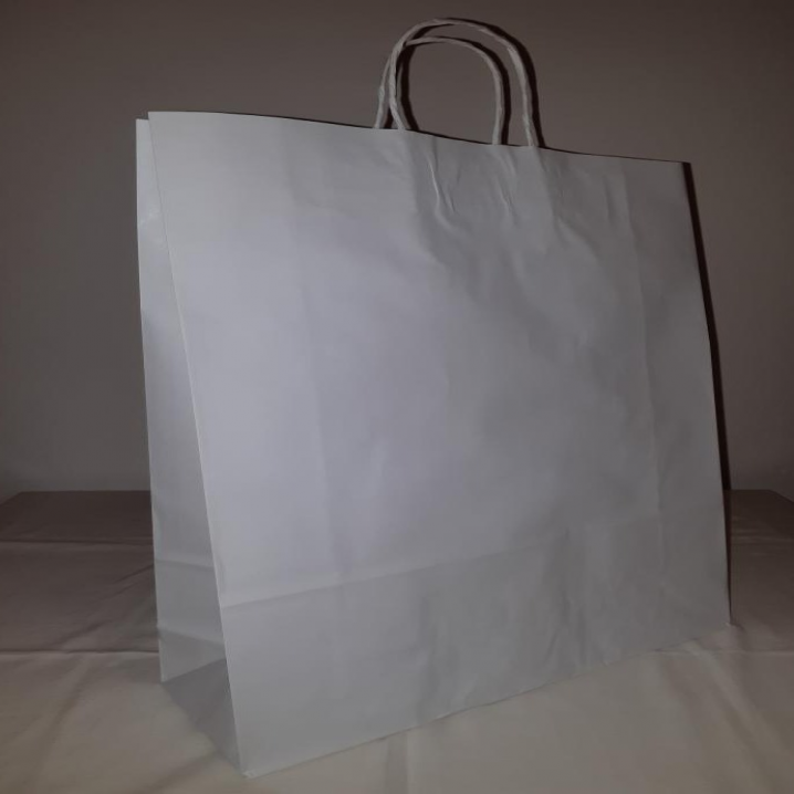 SACOLA DE PAPEL BRANCA GG 35X43X12
