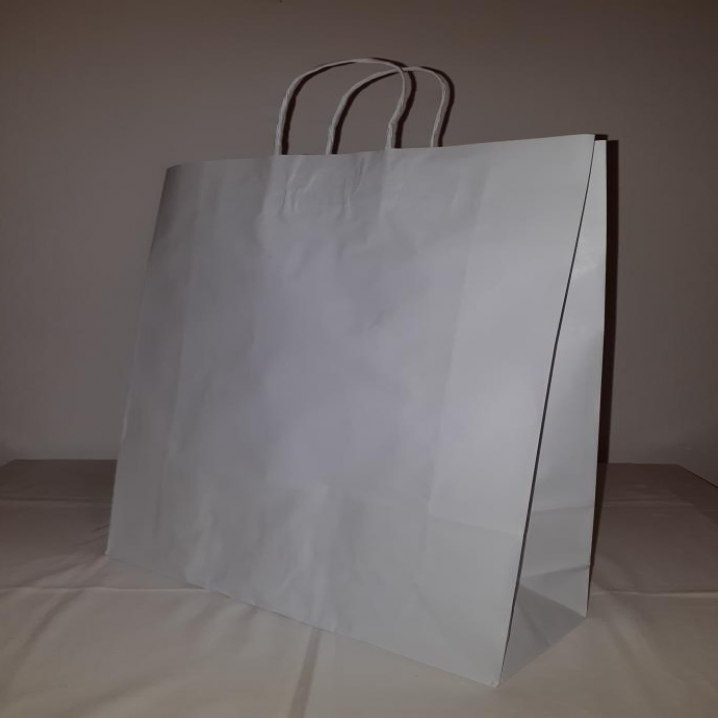 SACOLA DE PAPEL BRANCA GG 35X43X12
