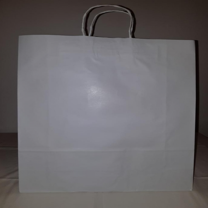 SACOLA DE PAPEL BRANCA GG 35X43X12